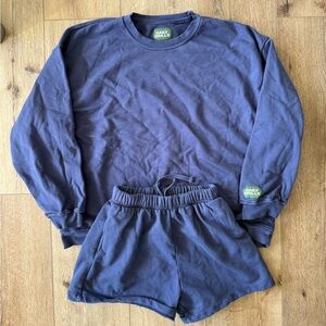 Daily Drills Navy Sweat Shorts Set